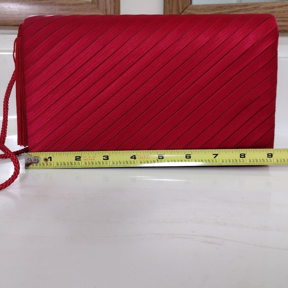 Red Satin Evening Clutch NWOT - Picture 14 of 14